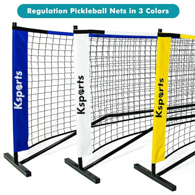 Ksports Pickleball Set 22' Net, LED Shuttlecocks, Carry Bag & Game Balls, Yellow