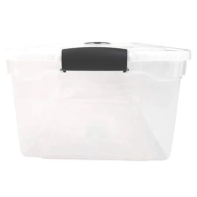 Homz 64 Qt Multipurpose Stackable Storage Bin with Latching Lids, Clear (6 Pack)