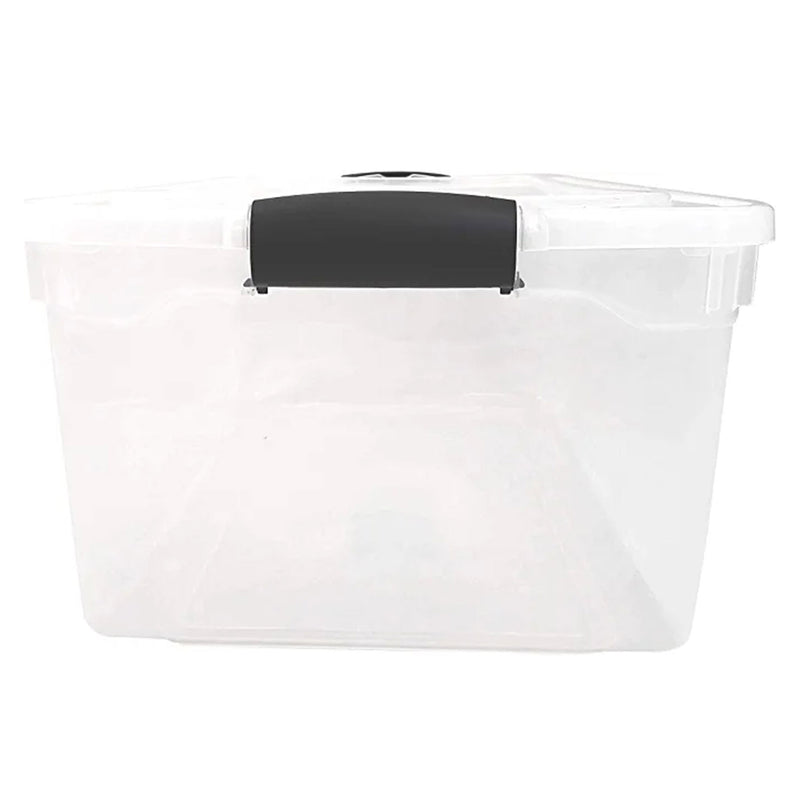 Homz 64 Qt Multipurpose Stackable Storage Bin with Latching Lids, Clear (8 Pack)