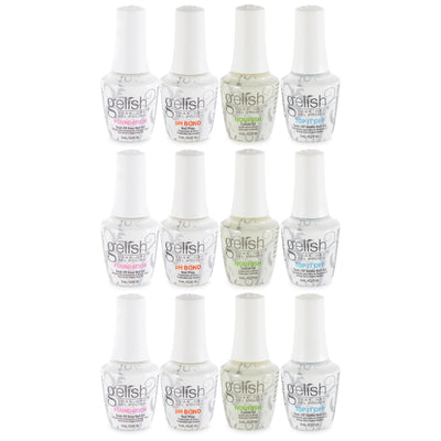 Gelish Mini Fantastic 4 9ml Essentials Collection Gel Nail Polish Kit, (12 Pack)