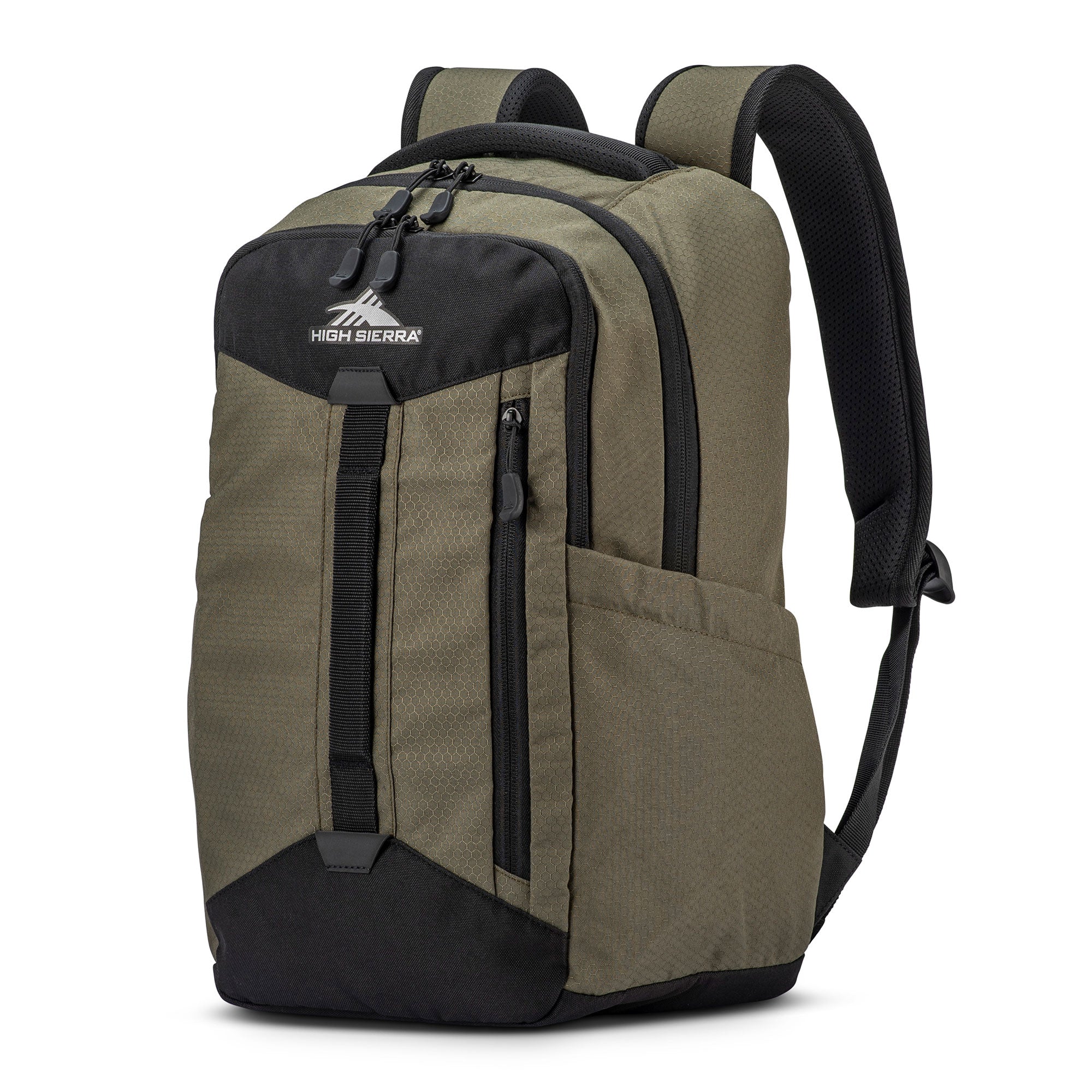 High Sierra Large Backpack with Device Sleeve and Adjustable Straps, Olive Green