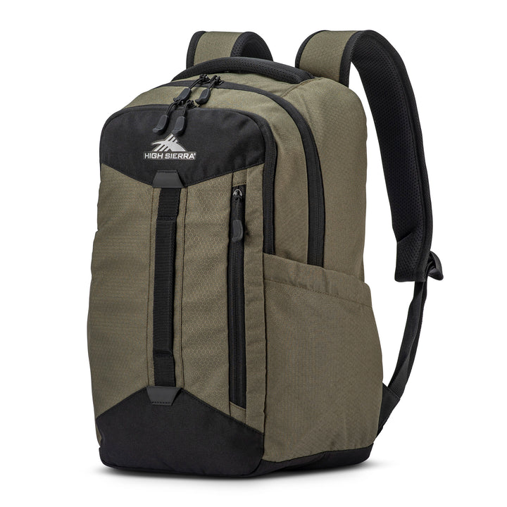 High Sierra Large Backpack w/Device Sleeve & Adjustable Straps,Olive Green(Used)