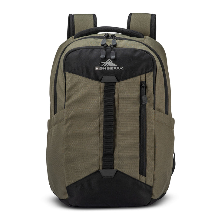 High Sierra Large Backpack w/Device Sleeve & Adjustable Straps,Olive Green(Used)