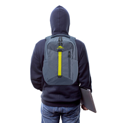 High Sierra Large Backpack with Device Sleeve and Adjustable Straps, Grey Blue