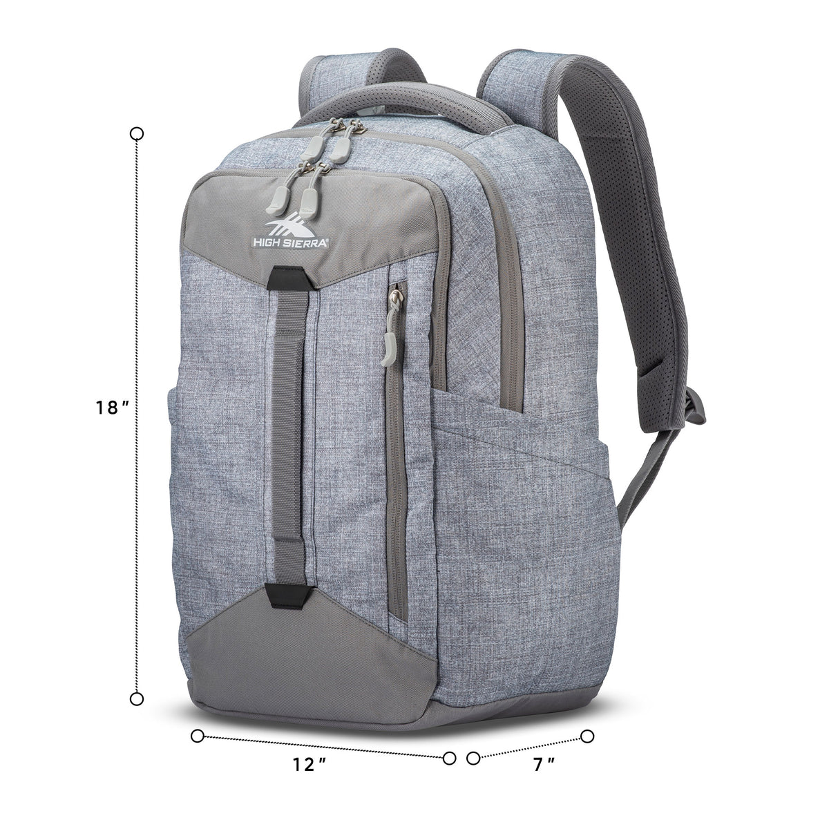 High Sierra Large Backpack with Device Sleeve and Adjustable Straps, Silver - VMInnovations