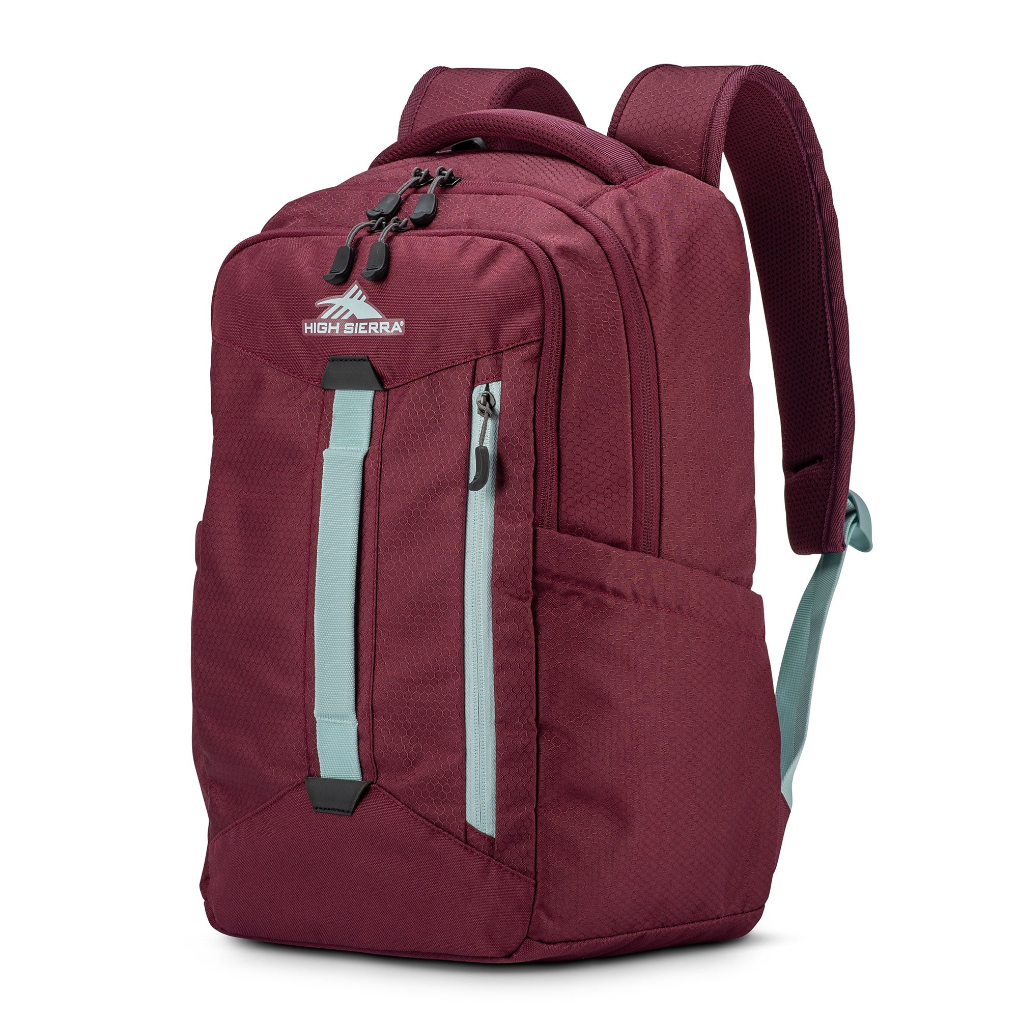High Sierra Backpack with Device Sleeve and Adjustable Straps, Maroon (Open Box) - VMInnovations