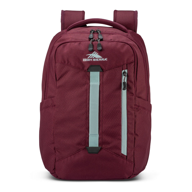 High Sierra Backpack with Device Sleeve and Adjustable Straps, Maroon (Open Box)