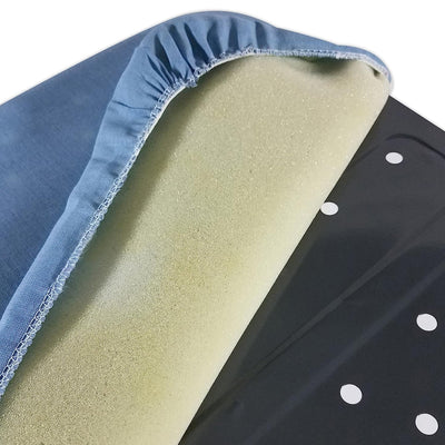 Homz T-Leg Foldable Adjustable Ironing Board w/ Foam Pad & Cotton Cover, Blue - VMInnovations
