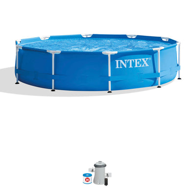 Intex 10'x30" Metal Frame Swimming Pool Set w/ Filter Pump | 28201EH (For Parts)