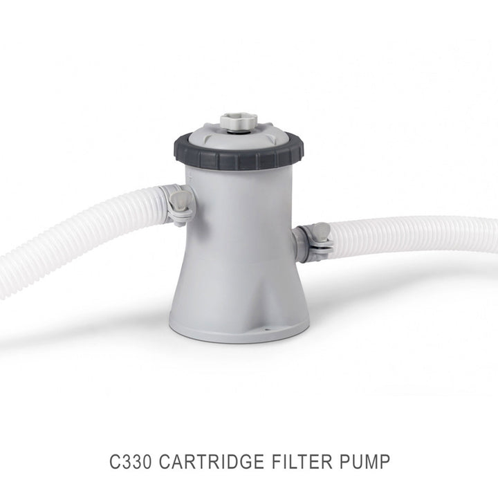 Intex 10ft x 30in Metal Frame Above Ground Pool & Intex Steel Frame Pool Ladder - VMInnovations