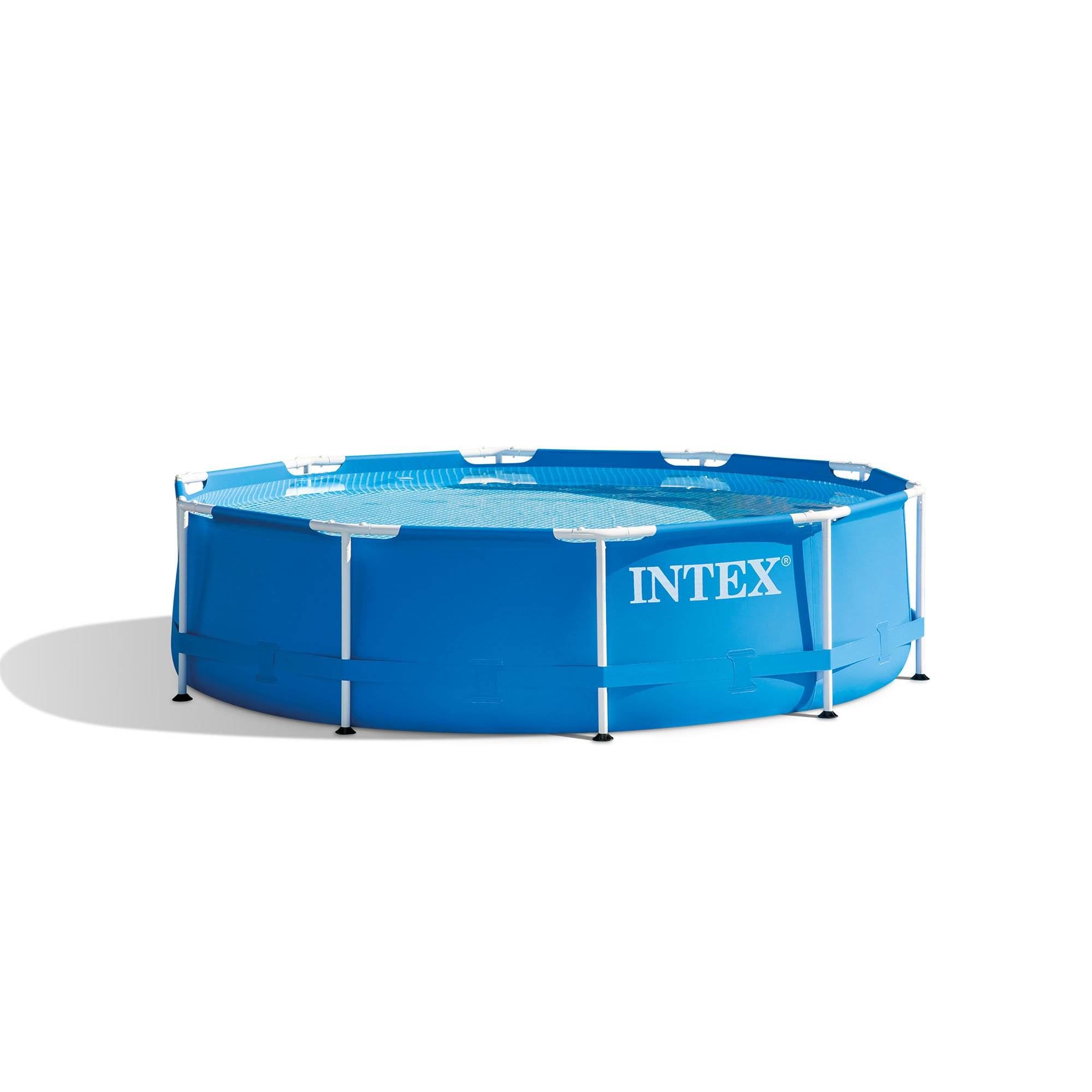 Intex 28201EH 10' x 30" Metal Frame Swimming Pool with Pump & 3in Chlorine Tabs - VMInnovations
