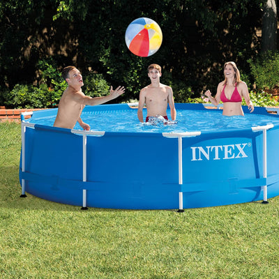 Intex 28201EH 10' x 30" Metal Frame Swimming Pool with Pump & 3in Chlorine Tabs