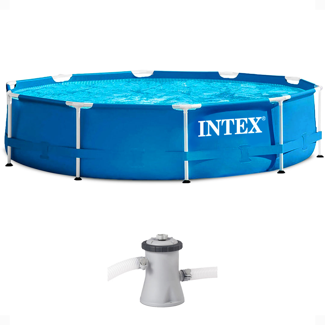 Intex 28201EH 10' x 30" Metal Frame Round Above Ground Pool with Pump (Used)