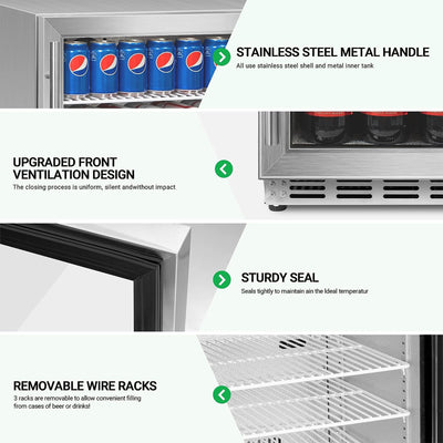 IceJungle 5.3 Cu. Ft. 160 Can Under Counter Freestanding Fridge (Open Box)