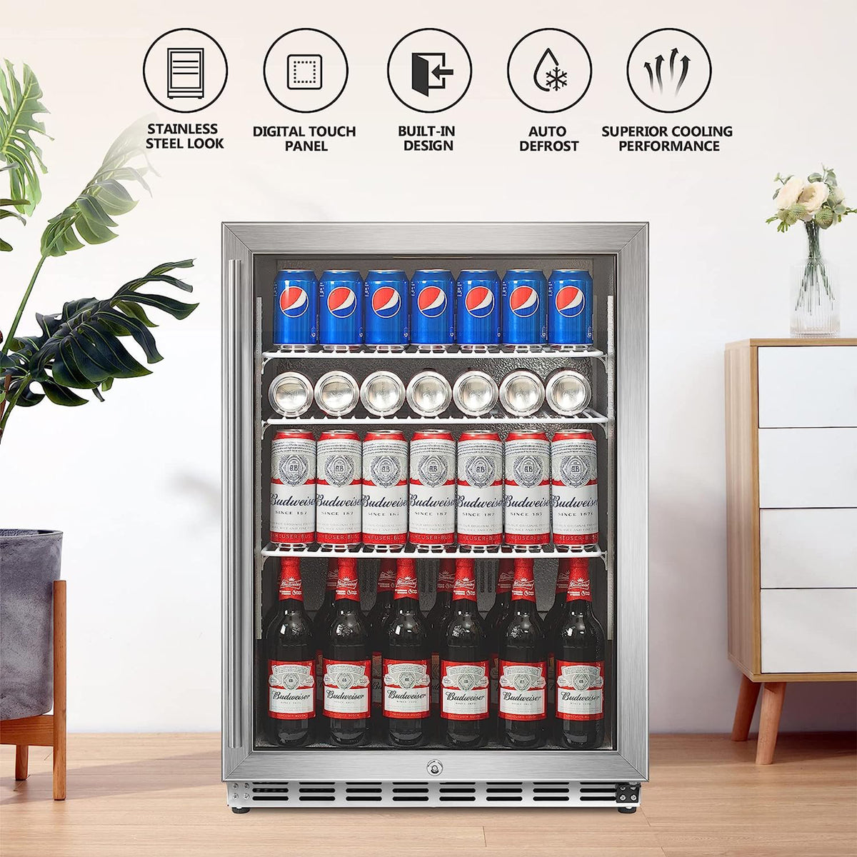 IceJungle 5.3 Cu. Ft. 160 Can Under Counter Freestanding Fridge (Open Box)