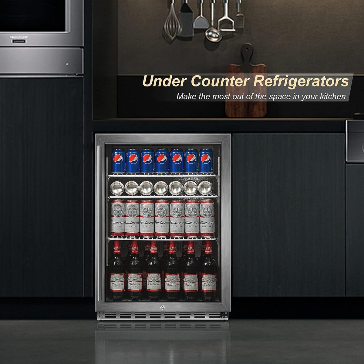 IceJungle 5.3 Cu. Ft. 160 Can Under Counter Freestanding Fridge (Open Box)