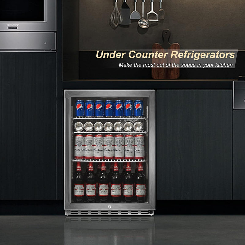 IceJungle 5.3 Cu. Ft. 160 Can Under Counter Freestanding Beverage Drink Fridge