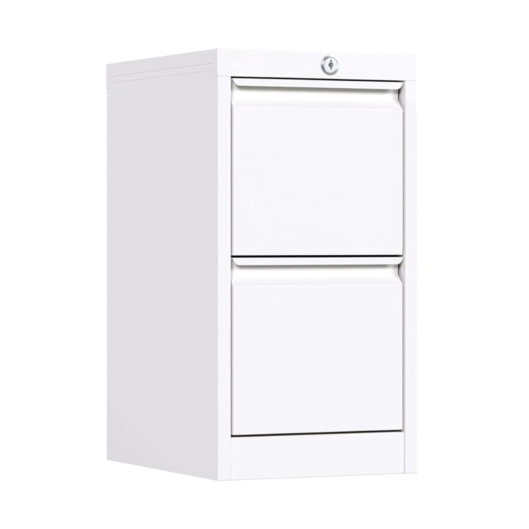 AOBABO 2 Drawer Vertical Metal File Cabinet w/ Lock, White (Open Box)