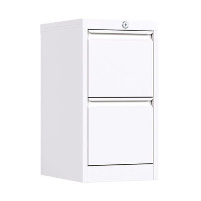 AOBABO 2 Drawer Vertical Metal File Cabinet w/Lock for Home & Office,White(Used)