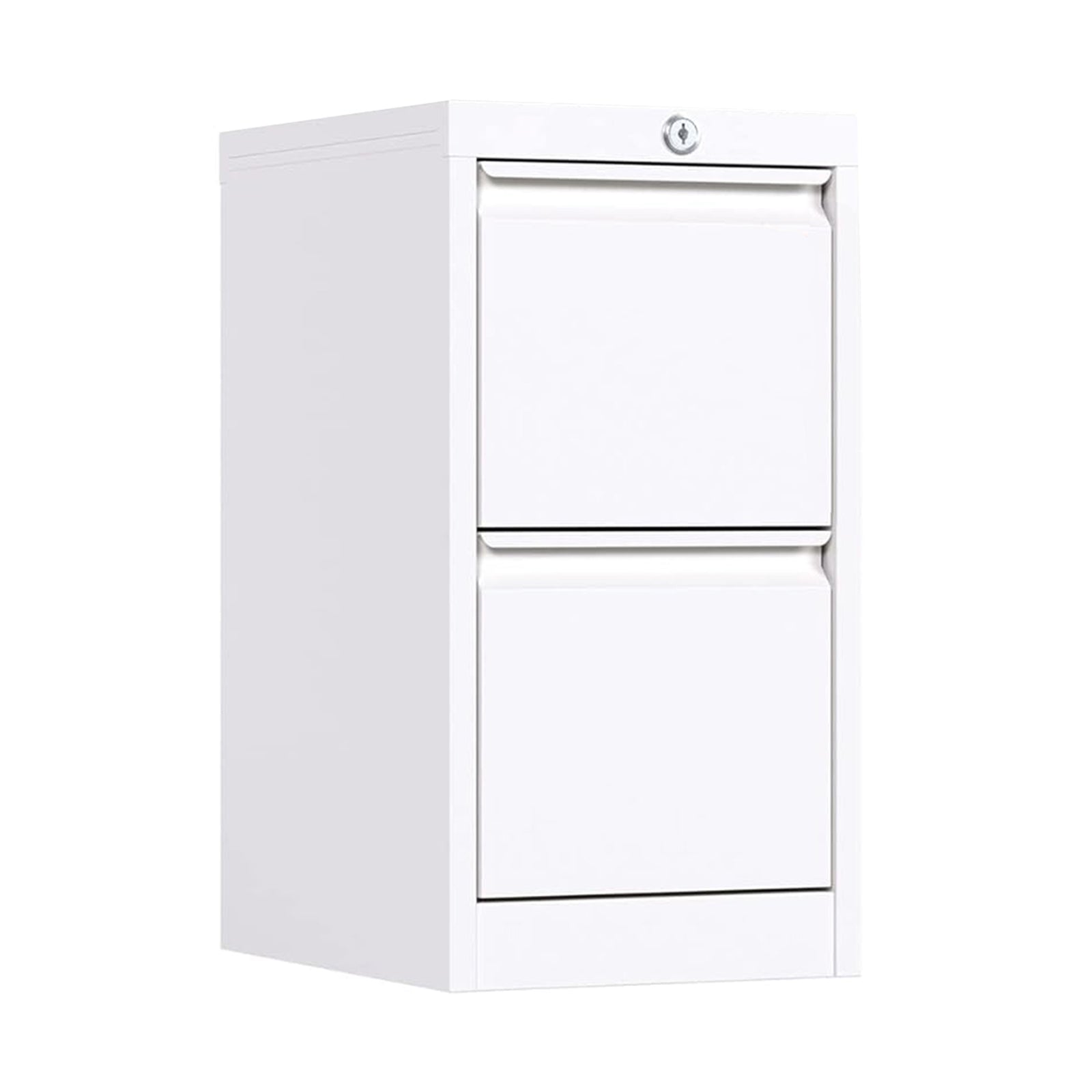 AOBABO 2 Drawer Vertical Metal File Cabinet w/ Lock, White (Open Box) - VMInnovations