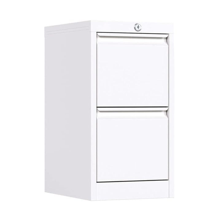 AOBABO 2 Drawer Vertical Metal File Cabinet w/ Lock, White (Open Box) - VMInnovations