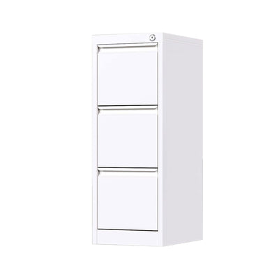 AOBABO 3 Drawer Metal File Cabinet w/Lock for Home & Office, White (Open Box)