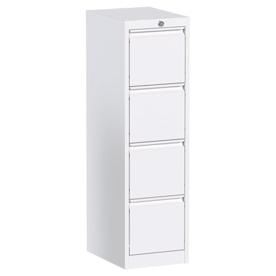AOBABO 4 Drawer Metal File Cabinet w/Lock for Home & Office, White (Used) - VMInnovations