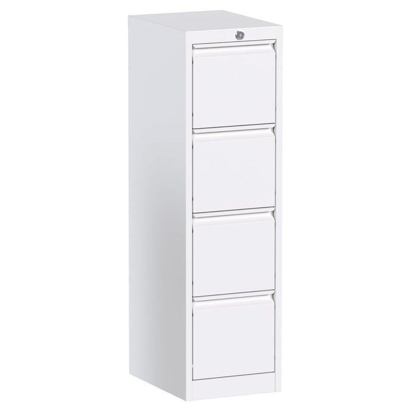 AOBABO 4 Drawer Metal File Cabinet w/Lock for Home & Office, White (Used)