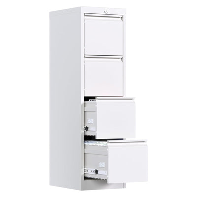 AOBABO 4 Drawer Metal File Cabinet w/Lock for Home & Office, White (Used) - VMInnovations