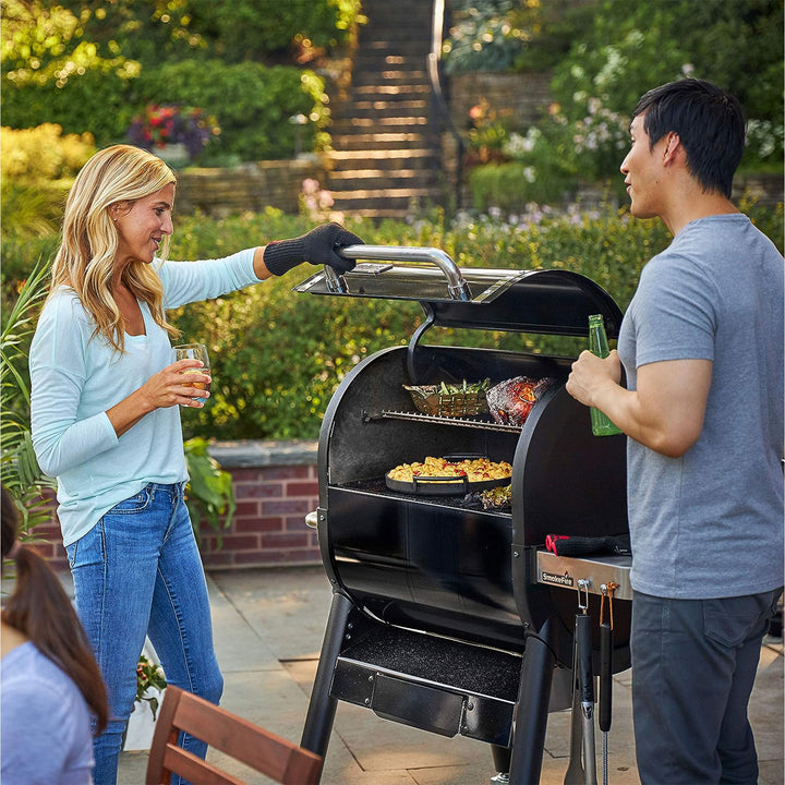 Weber SmokeFire II EX4 24" Stainless Steel Wood Fire Pellet Smart Grill, Black