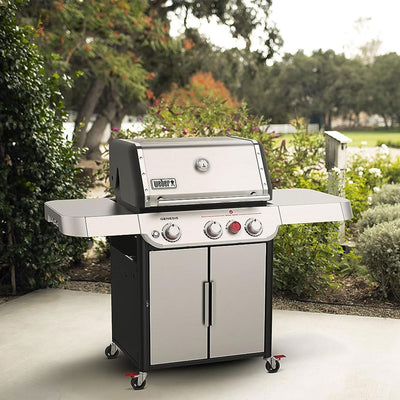 Weber Genesis Stainless Steel 3 Burner Liquid Propane Gas Grill,Silver(Open Box)