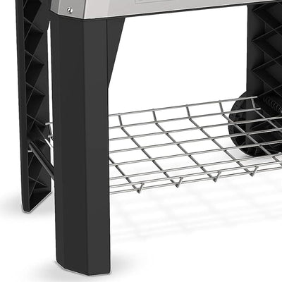 Weber Pulse 200 Electric Grill Rolling Cart w/Foldable Side Table, Black (Used) - VMInnovations