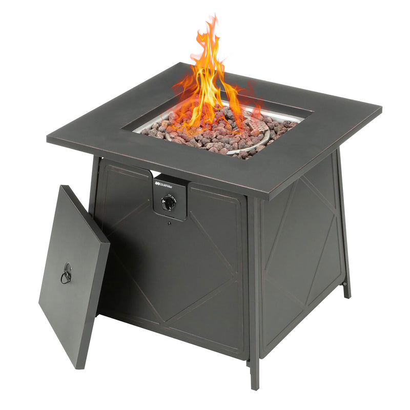 Four Seasons Courtyard Dual Heat 50,000 BTU Square Gas Tabletop Fire Pit (Used)