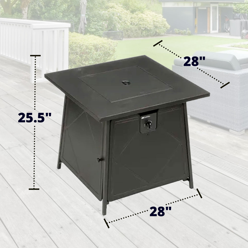 Four Seasons Courtyard Dual Heat 50,000 BTU Gas Tabletop Fire Pit (Open Box) - VMInnovations
