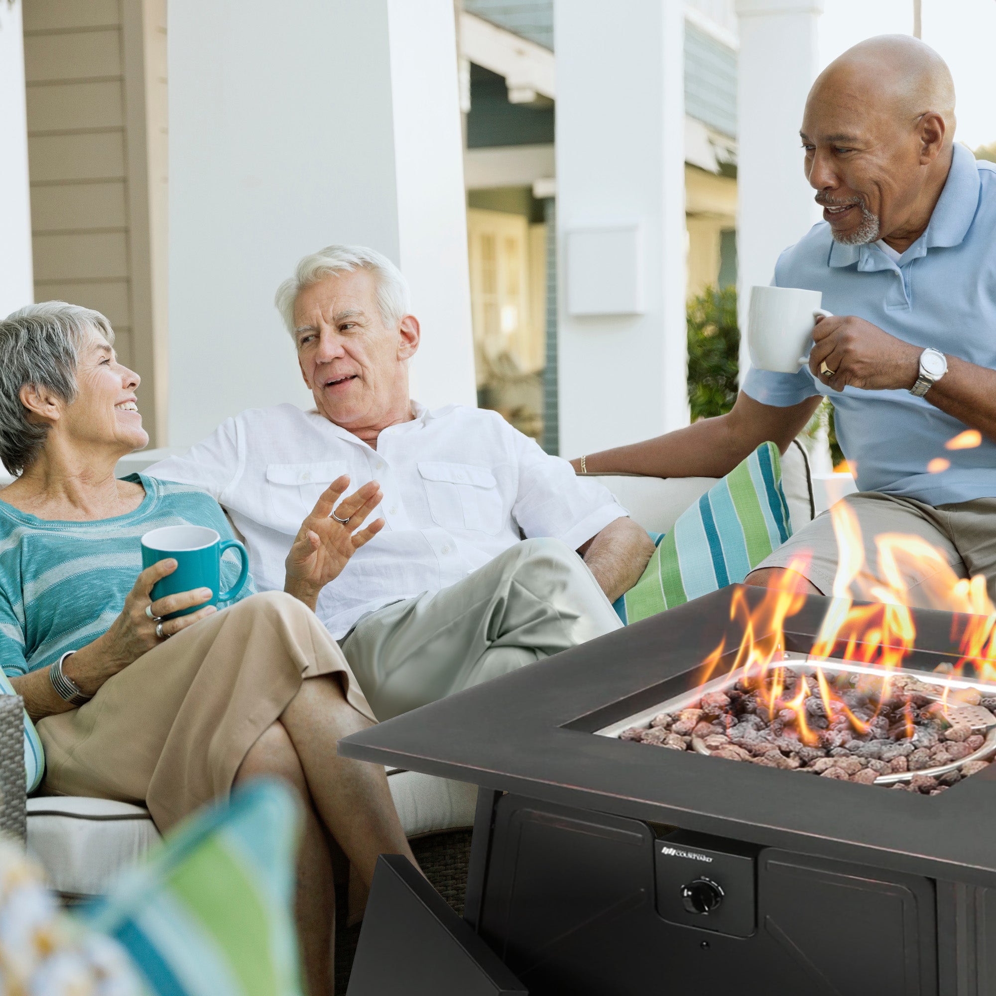 Four Seasons Dual Heat 50,000 BTU Gas Tabletop Outdoor Fire Pit(For Parts) - VMInnovations
