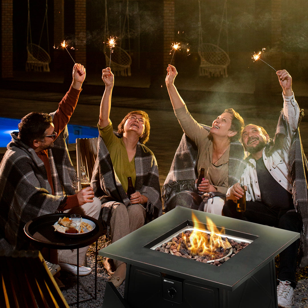 Four Seasons Courtyard Dual Heat 50,000 BTU Gas Tabletop Fire Pit (Open Box) - VMInnovations