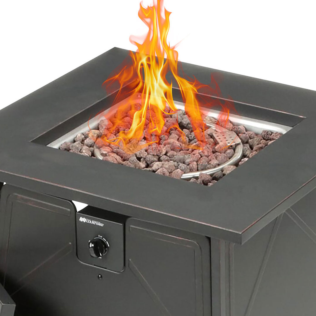 Four Seasons Courtyard Dual Heat 50,000 BTU Gas Tabletop Fire Pit (Open Box) - VMInnovations