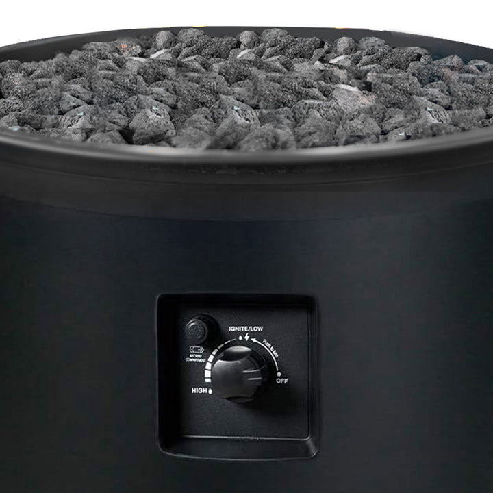 Four Seasons Courtyard 50,000 BTU Round Outdoor Column Portable Gas Fire Pit - VMInnovations