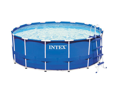 Intex 15' x 48" Metal Frame Above Ground Swimming Pool & Pump Set (Open Box)