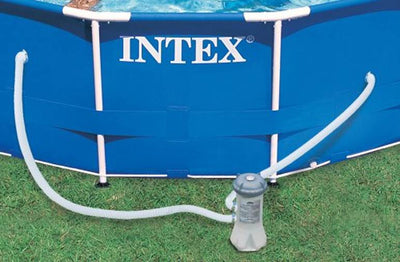 Intex 15' x 48" Metal Frame Above Ground Swimming Pool & Pump Set (Open Box)