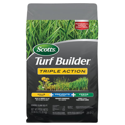 Scotts Turf Builder 3-in-1 Weed Destroyer and Lawn Fertilizer for 12,000 Sq Ft