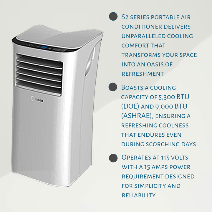 HomePointe S2 Series 5,000 BTU Portable Air Conditioner Home Cooling Fan Unit - VMInnovations