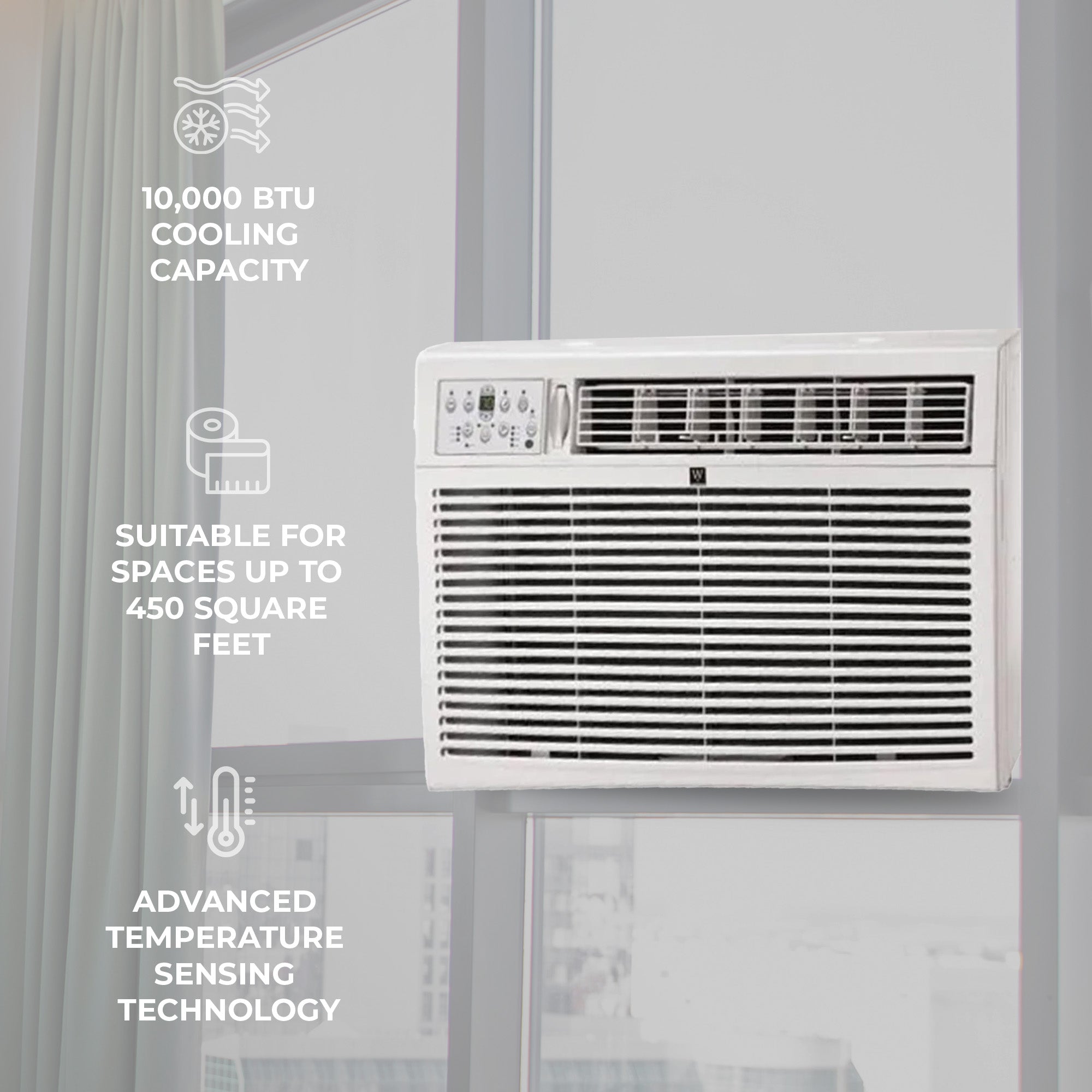 HomePointe 10000 BTU Window Air Conditioner w/Remote Control & LED Digital Panel - VMInnovations