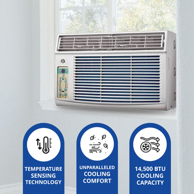 HomePointe 14500 BTU Window Air Conditioner w/Remote Control & LED Digital Panel