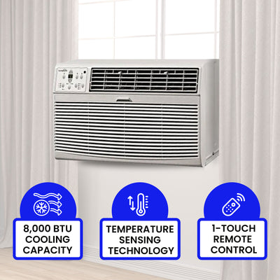 HomePointe 8000 BTU Through the Wall Air Conditioner w/Remote & Digital Panel