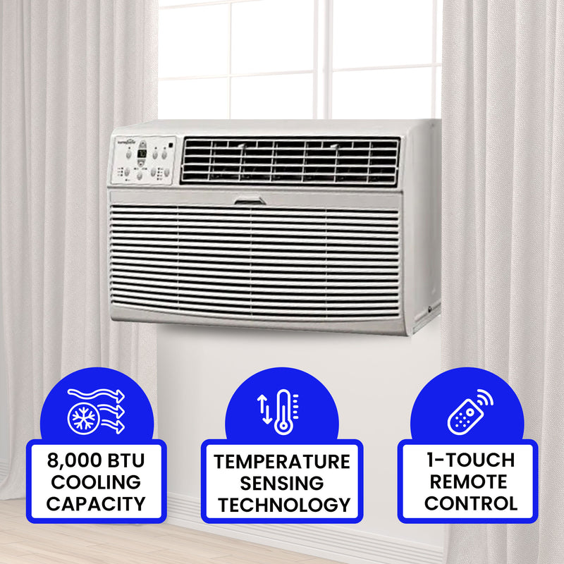 HomePointe 8000 BTU Through the Wall Air Conditioner w/Remote & Digital Panel
