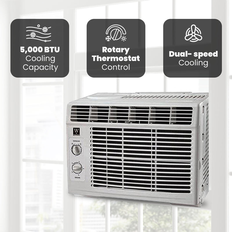 HomePointe 5,000 BTU Window Air Conditioner w/Rotary Thermostat (Open Box)