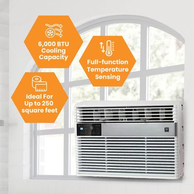 HomePointe 6,000 BTU Window Air Conditioner w/Remote & LED Panel (For Parts) - VMInnovations