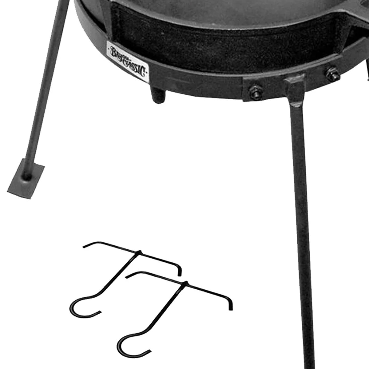 Bayou Classic 7 Gallon Cast Iron Jambalaya Kettle Pot with Lid and Tripod Stand - VMInnovations