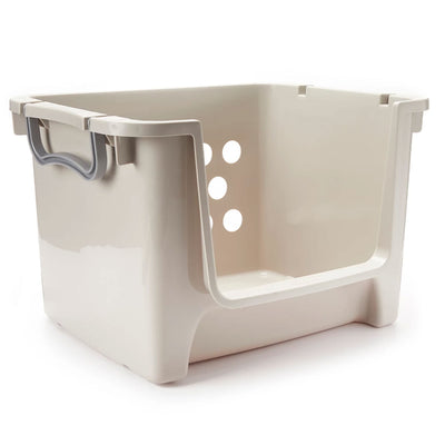 Sterilite Home Organization Stackable Open Storage Bin Container w/Handles, Gray - VMInnovations